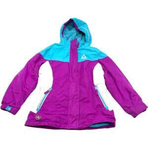 Gerry Jacket Girl Size S Purple Full Zip Hoodie Long Sleeve Color Block Outdoor